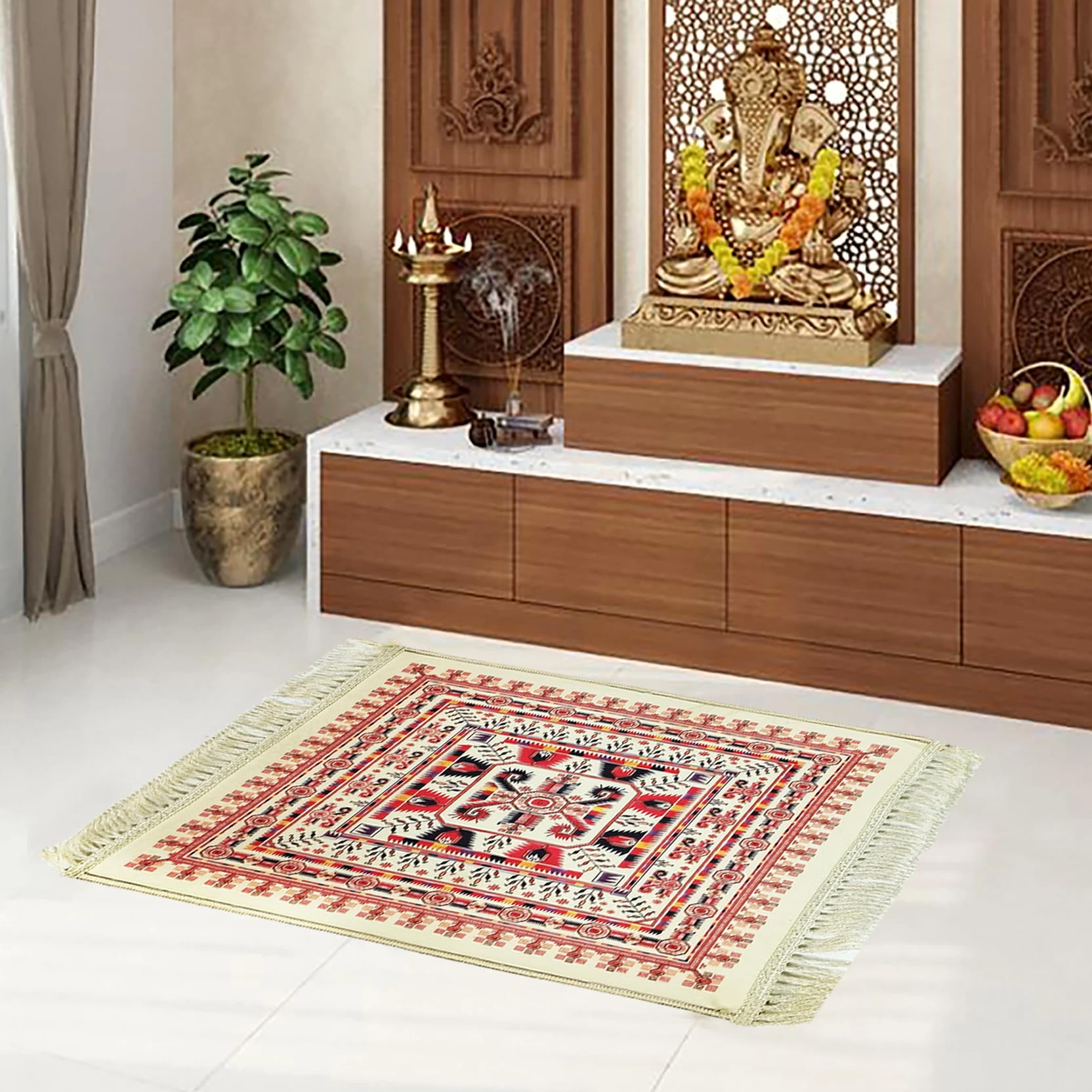 Status Contract 3D Printed Foam Assan for Pooja/Path/Prayer/Meditation/Dhyan 45 x 45 Cm-picture-22