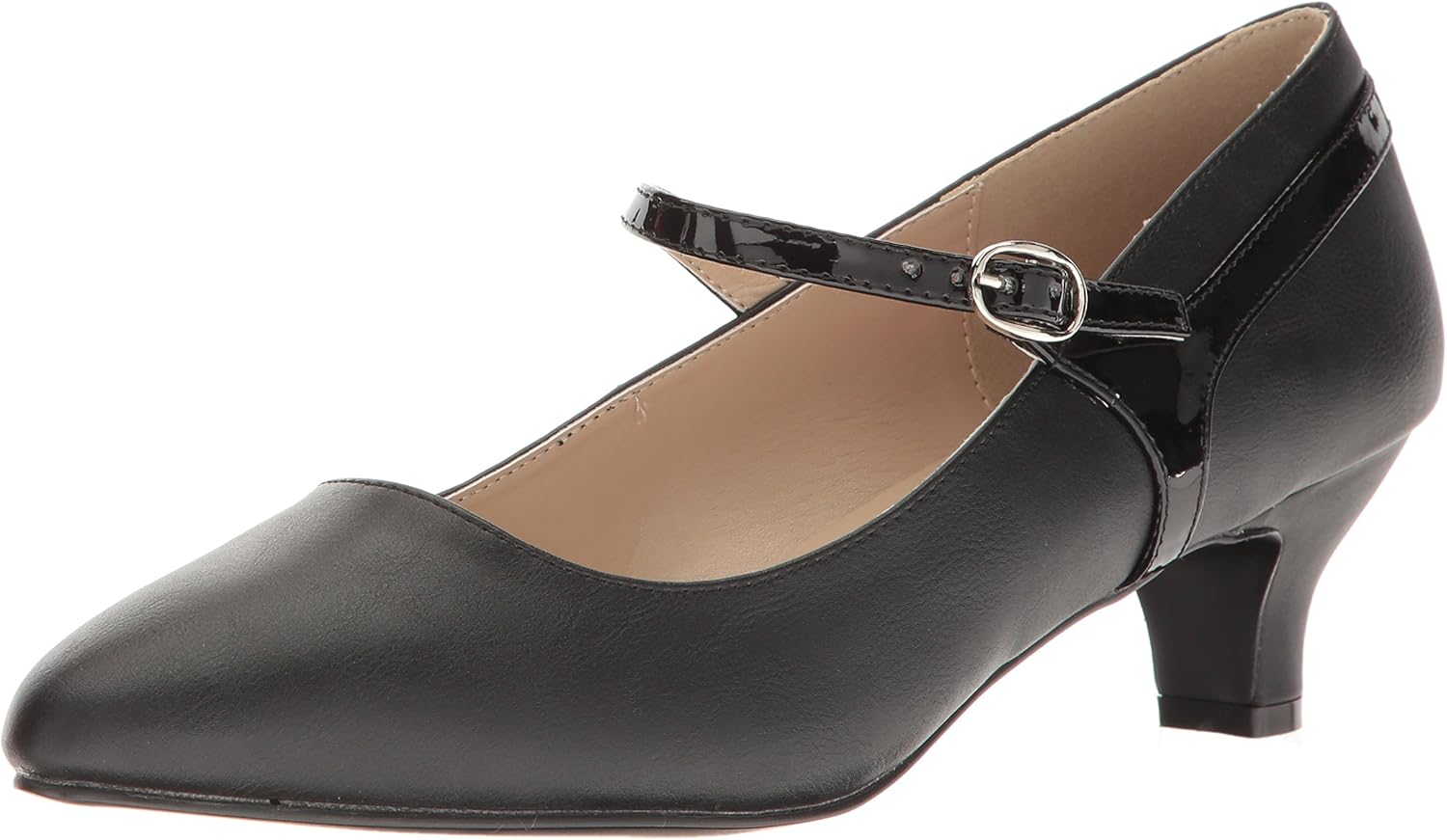 Pleaser Pink Label Women's Fab425/Bpu-Pt Dress Pump, Black Faux Leather-Pat, 15 M US