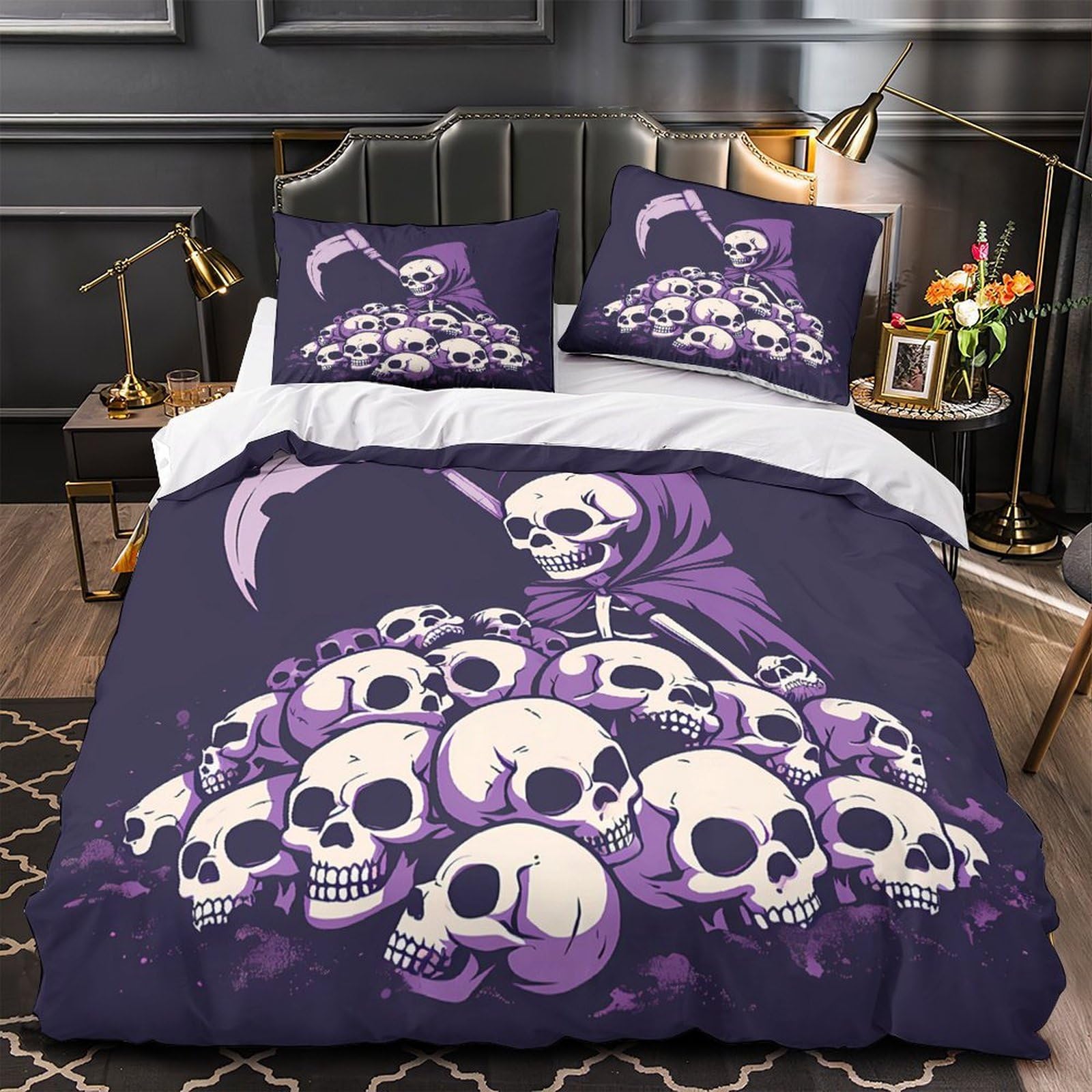 Parure de lit Faucheuse 140x200 housse couette microfibre ado