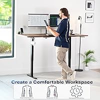 Vista 4 de VIVO DESK-KIT-1B7N-36 - Escritorio eléctrico de pie rústico de 71 x 36 pulgadas, ajuste de altura de memoria, serie 1B, marco negro con parte