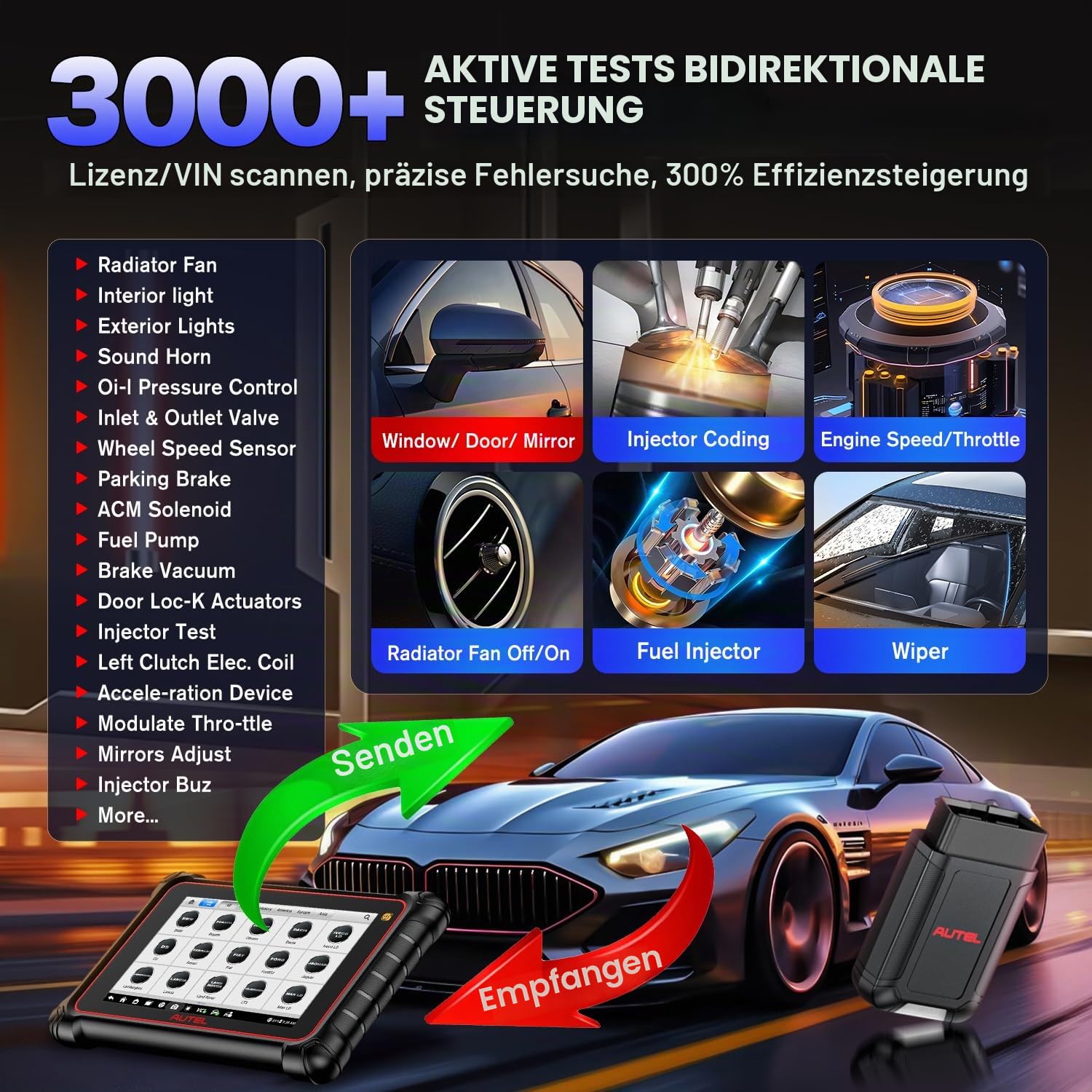 Autel MaxiCOM MK900TS TPMS Diagnosegerät Auto, 2026 MK900-TS Up von MS906TS MX900TS MK808S-TS MK900, Top TPMS Programm/Neulernen, CAN FD&DoIP, Bidirektionaler Scanner 3K+ Aktivtest, 40+ Service, OS11 | 2026 MK900-TS Up MS906TS MX900TS MK808S-TS MK900 MK90