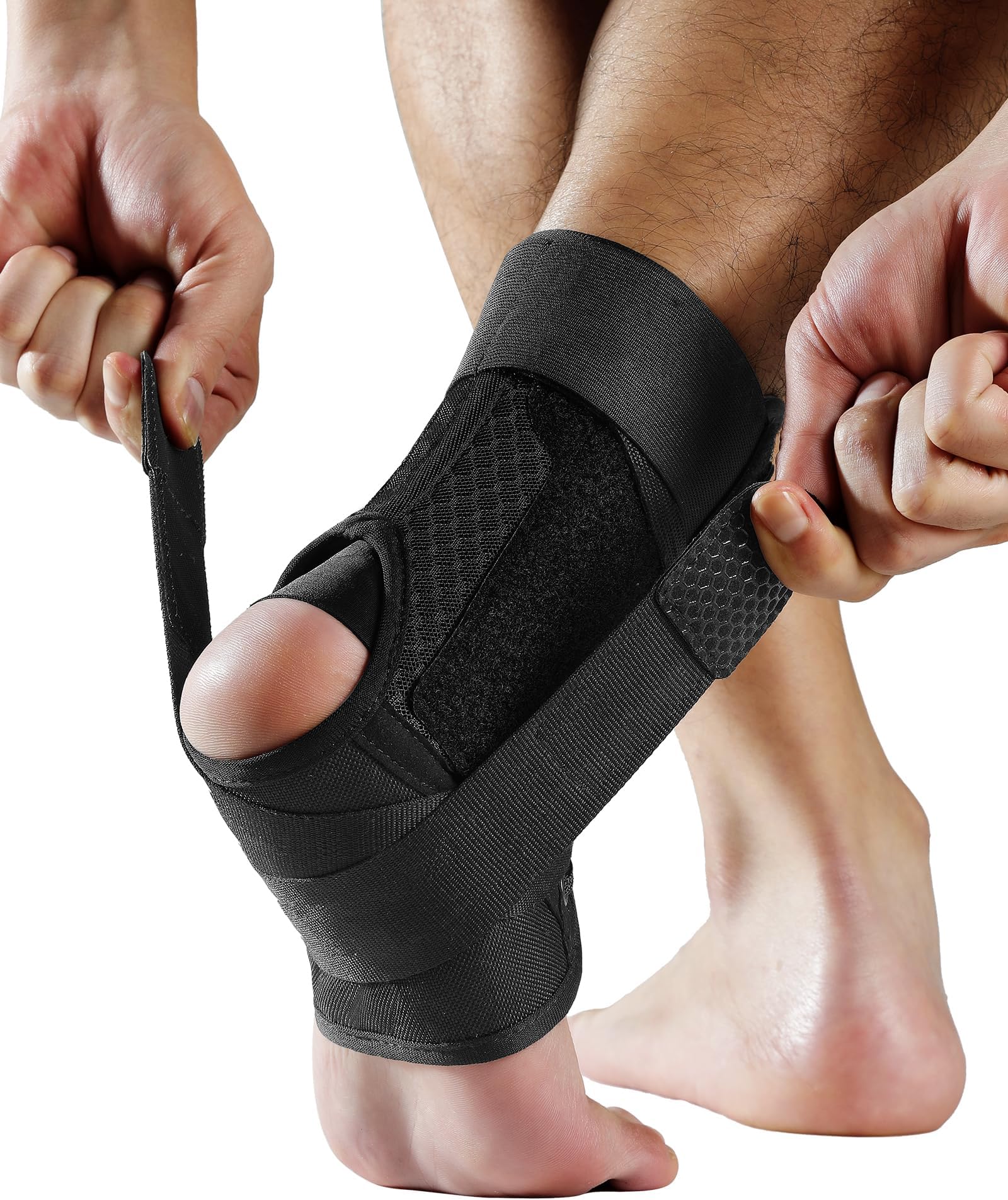 Fitomo Ankle Support for Sprained Ankle, Ligament damage, Weak Ankle, Ankle Brace for Men and Women with Removable Stabilizers for Injury Prevention and Recovery, Suitable for Wearing in Shoes
