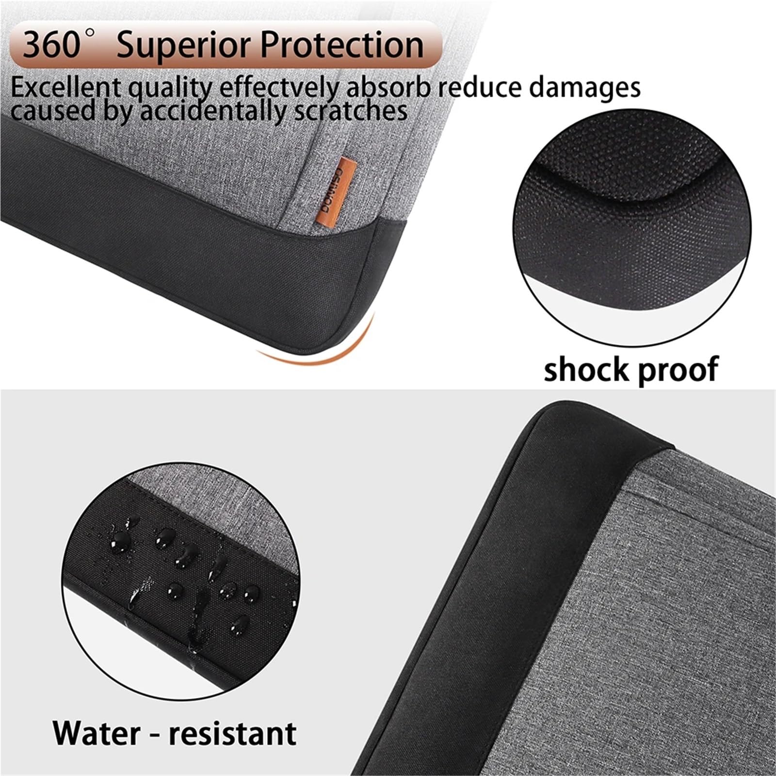 Porta Documenti Custodia for Laptop Resistente all'Acqua con Tracolla for Notebook da 15,6" e 17" Pollici, Borsa for Computer ad Alta capacità Borsa Notebook(15.6-inch)