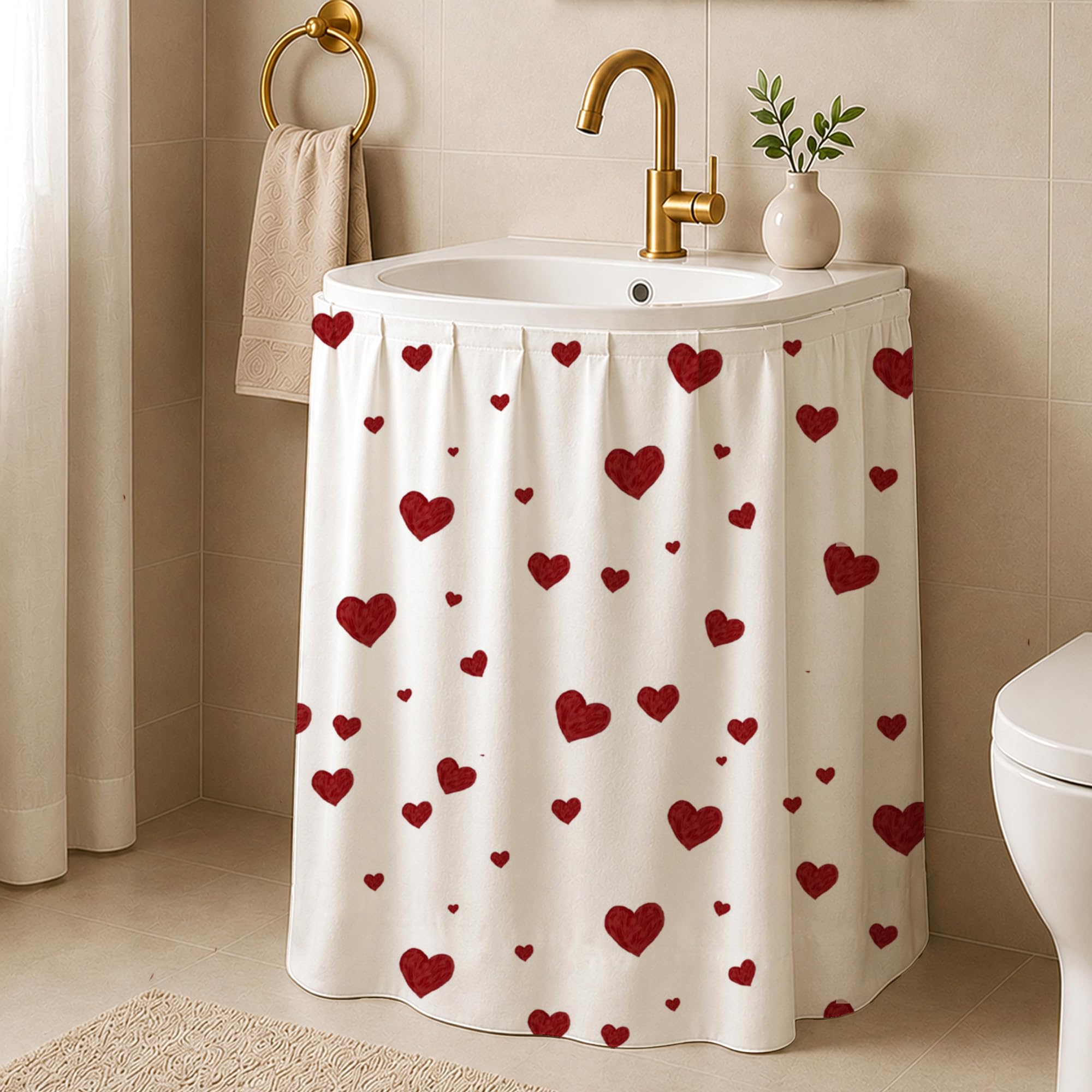 Fabric Sink Skirt - Waterproof Under Sink Curtain (140 * 82cm,#3)