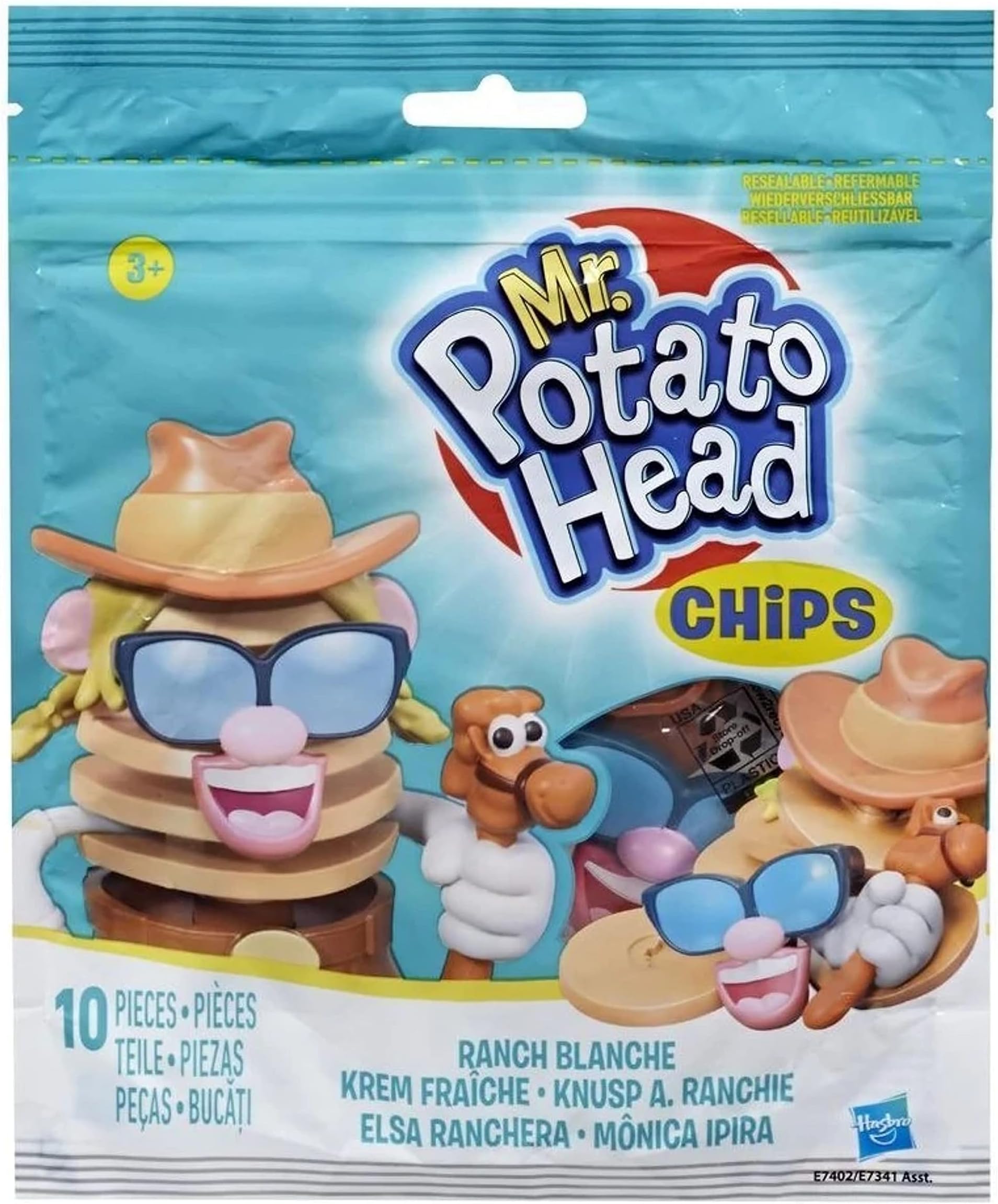 Chips: Mr. Potato Head Ranch Blanche Toy for Kids Ages 3 and Up; Mrs. Potato Head