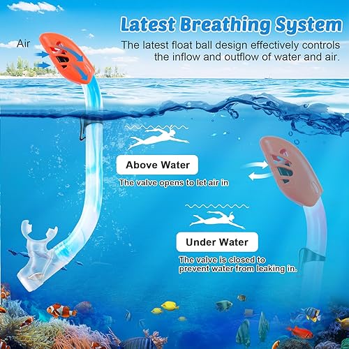 Miniatura 5 de Juego de esnórquel para niños, máscara de buceo antivaho para niños, gafas de natación, equipo de esnórquel con parte superior seca, paquetes de