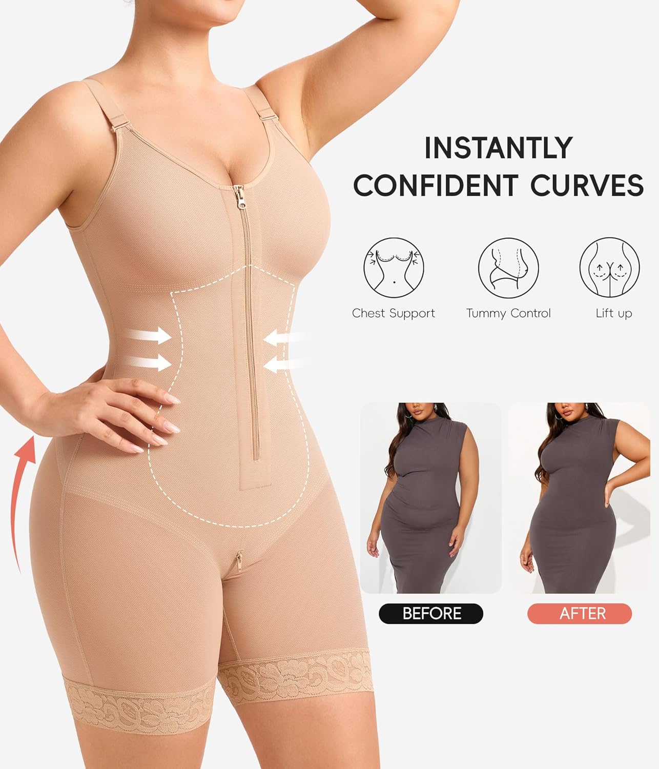 REYEOGO Shapewear for Women - Fajas Colombianas Moldeadoras Waist Trainer for Women Tummy Control - Image 3