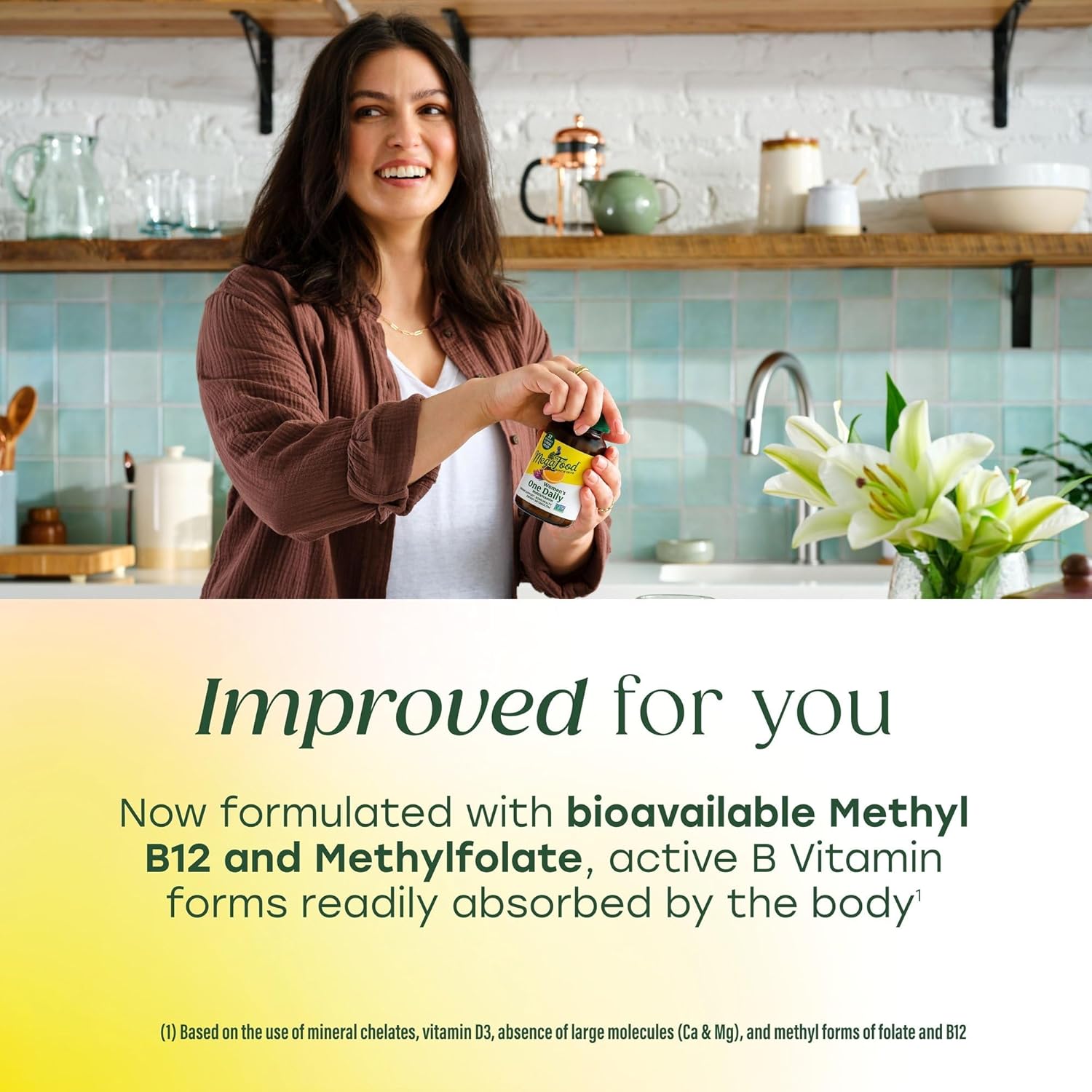 MegaFood Womens Multivitamin One Daily - Multivitamin for Women - Vitamin C, Vitamin D, Iron & B Vitamins - Bone, Energy Metabolism & Immune Support - Vegetarian, GlutenFree - 30 Tablets, 30 Servings - Image 5