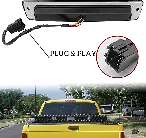 Miniatura 6 de Tercera luz de freno LED para Ram 1500 2500 3500 94-01, KEWISAUTO negro ahumado LED 3ª luz trasera de freno trasero para Dodge Ram 1500 2500 3500