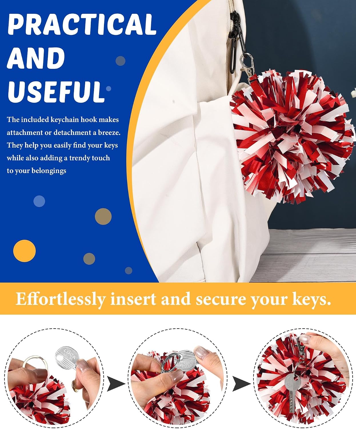 Remuuly Cheer Pom Pom Keychain image 4