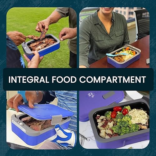 Miniatura 6 de Hot Bento Fiambrera y calentador de alimentos con calefacción automática - Funciona con pilas, portátil, inalámbrico, comidas calientes para