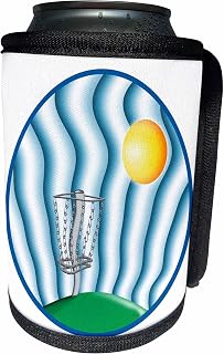 Can Cooler Bottle Wrap - Heat wave - a frisbee disc golf basket melting in the hot summer sun Disc Golf