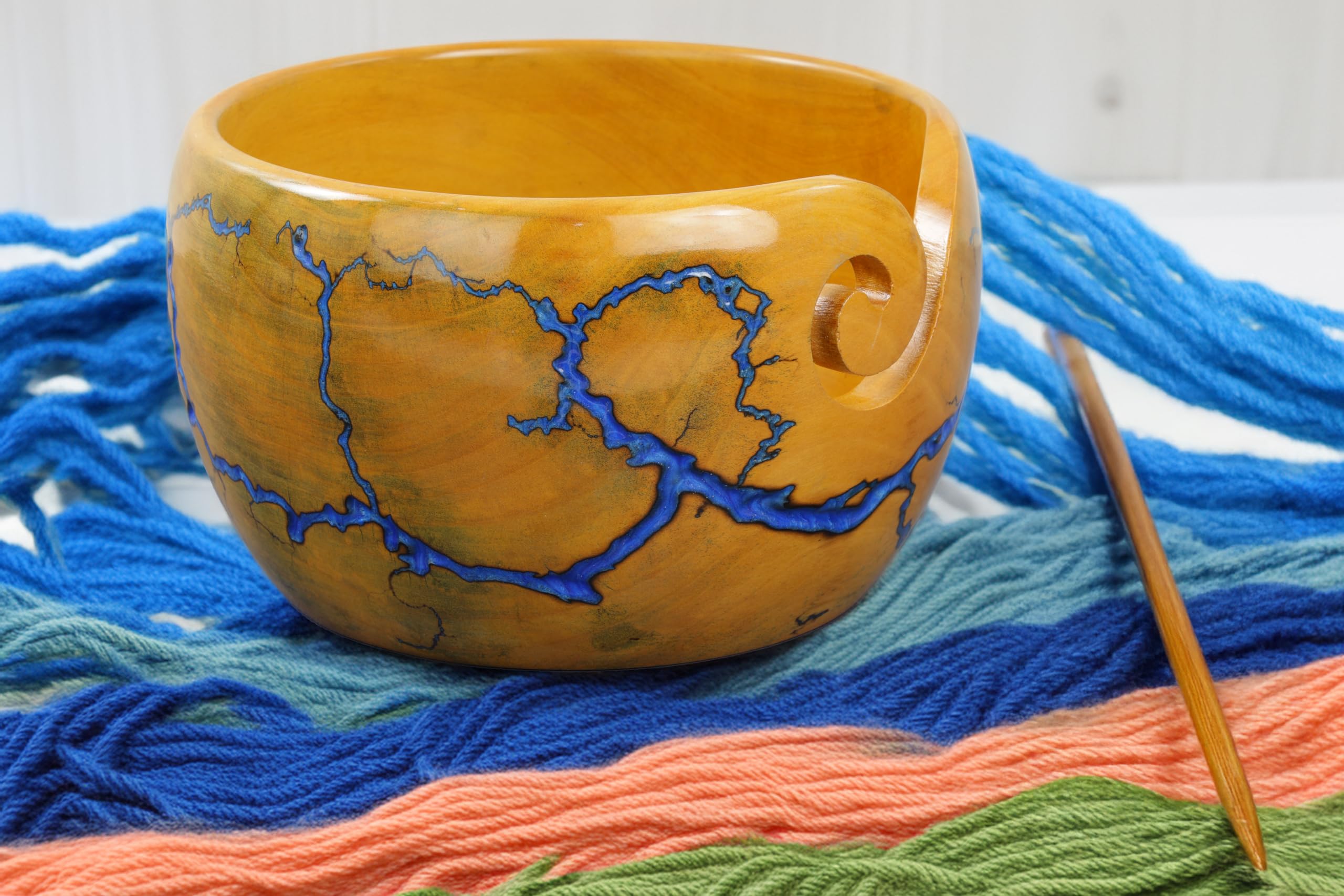 Bol à Fil En Bois Fabriqué à La Main Pour Tricoter Et Crocheter