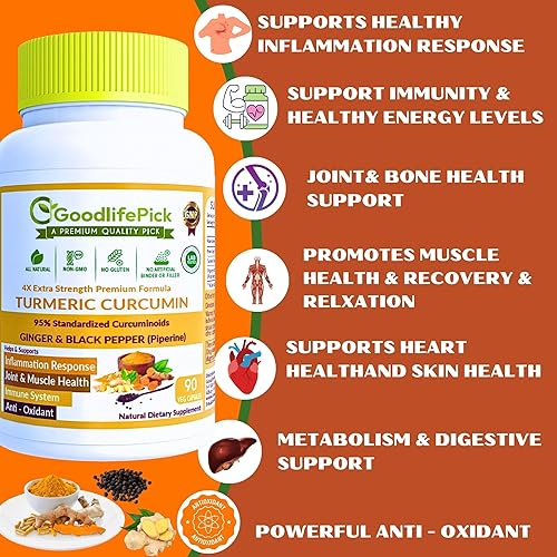 Miniatura 7 de Cápsulas de cúrcuma prémium con jengibre y pimienta negra. Suplemento de cúrcuma de cúrcuma curcumina 95% curcuminoides y raíz de jengibre. Polvo