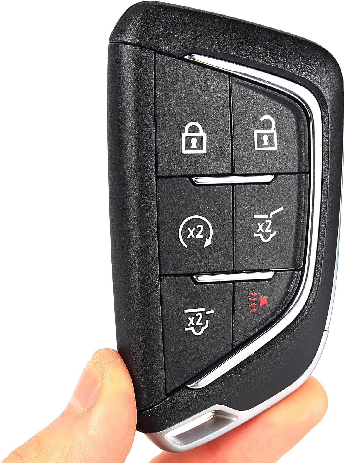 Keyecu 6 Button Remote Key Fob Replacement for Cadillac Escalade ESV 2021 2022 2023 2024 2025 Smart Car Key Fob Case Cover FCC ID: YG0G20TB1 (Empty Shells)