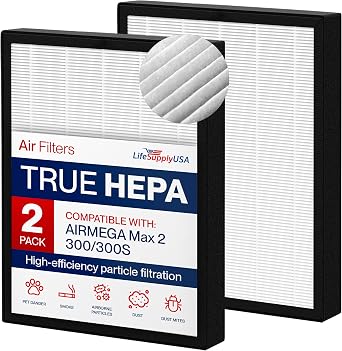 True HEPA Max2 Filter AP-1515-FP | Fits Coway Airmega 300 / 300S Air Purifiers by LifeSupplyUSA 2-Pack