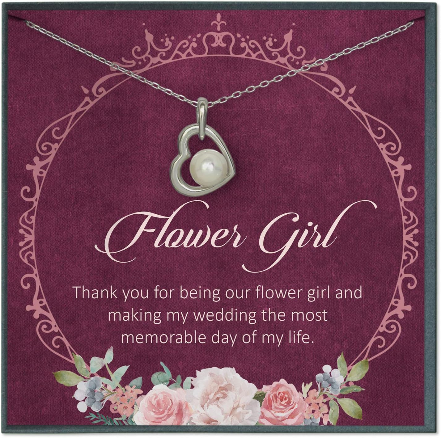 Flower Girl Appreciation Gifts Necklace, Thank You for Being My Flower Girl, Flower Girl Necklace, Flower Girl Wedding Gifts