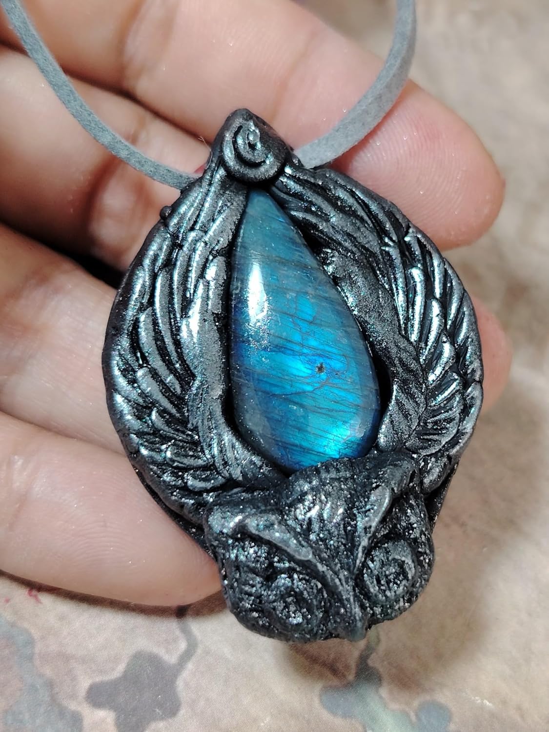 | Crystal Owl Spirit Animal Necklace | Shamanic Totem Pendant | Wisdom Spiritual Symbol Jewelry | Art Gift Figurine Statue