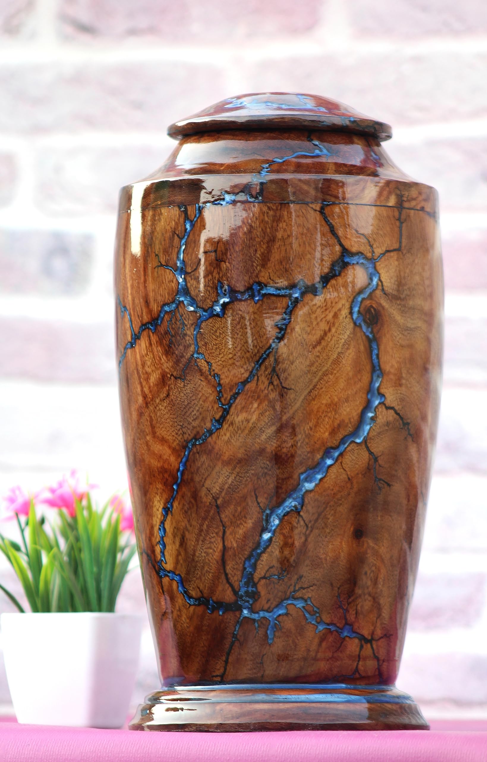 Lichtenberg Figure Urn for Human Ashes Rosewood and Resin Cremation urn Burial Urn Box Adult Large Funeral Ashes Urn for Adults up to 200 CB