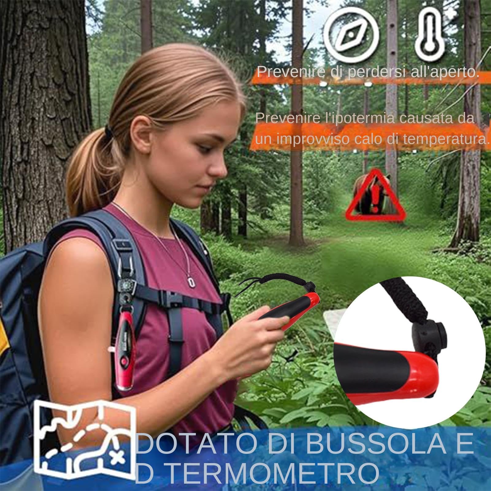 Anti Orso per Escursioni,Fischietto Elettronico da 125dB | Prodotti Di Protezione Anti Orso Per Campeggio | per Escursionismo Campeggio Sopravvivenza e Eventi