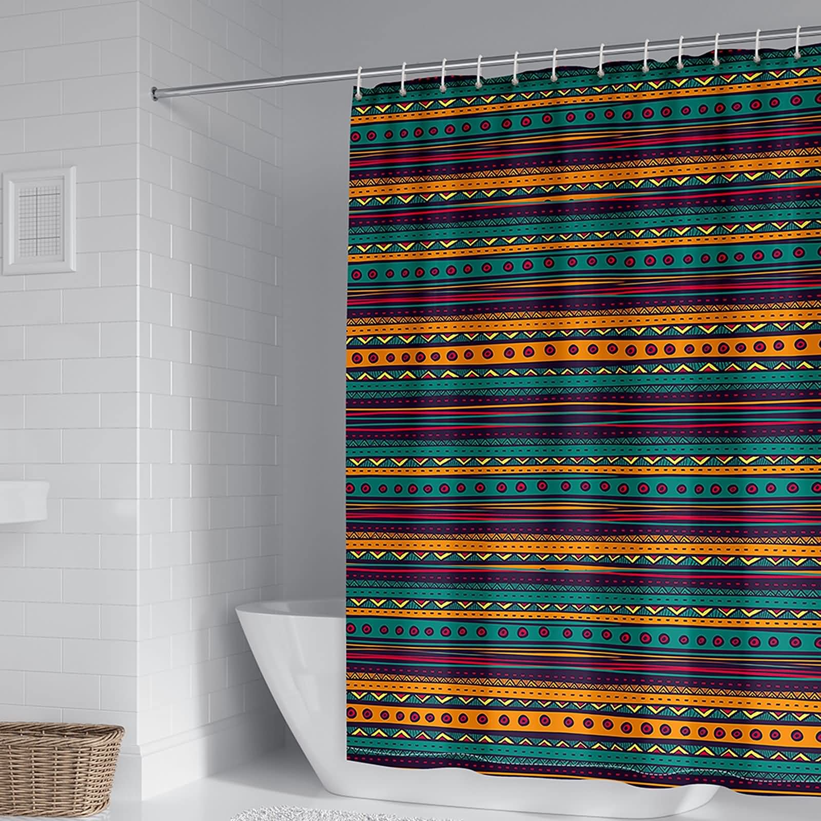 Rideau douche motif à rayures vintage pour sublimer votre salle de bain