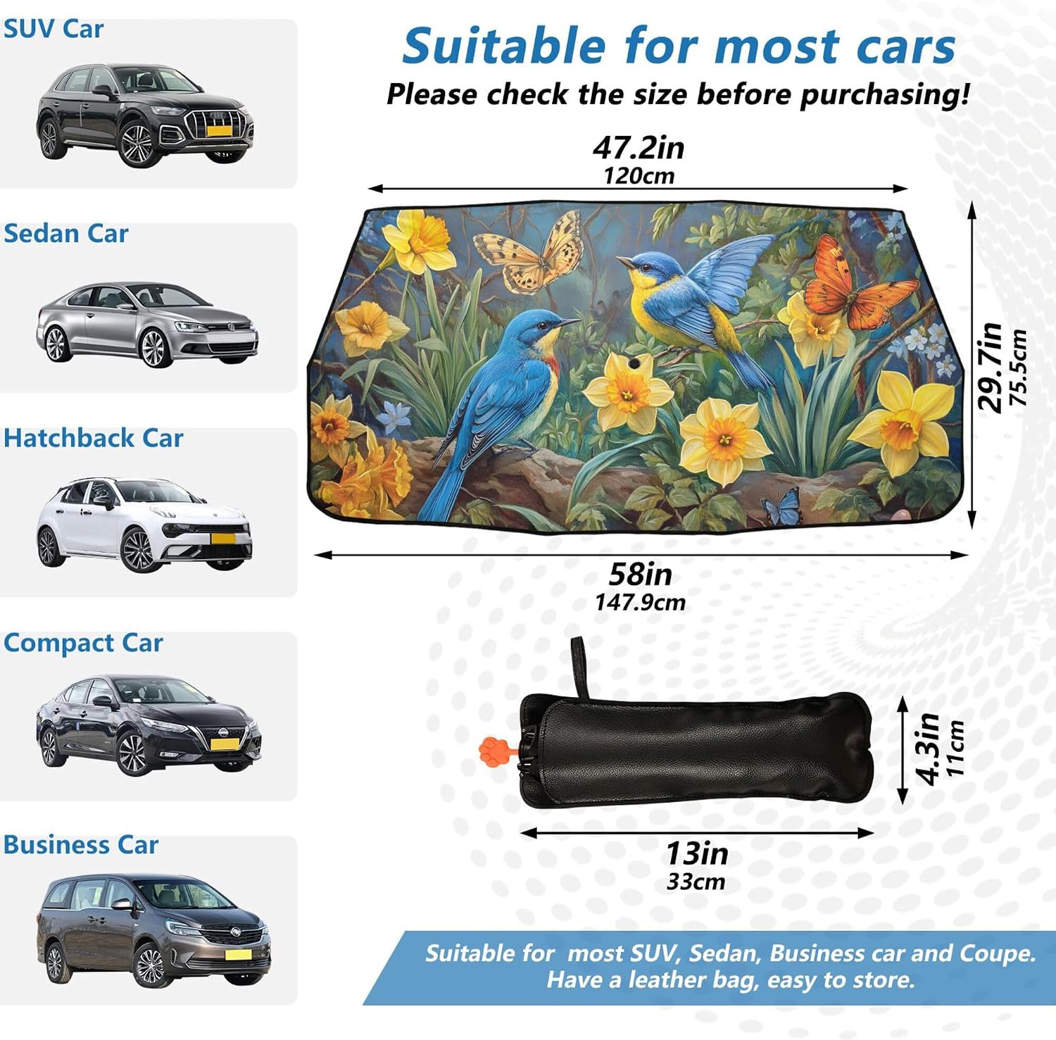 Car Umbrella Sun Shade Cover, Astronaut Space Umbrella Sun Shade for Car Truck Window Front Windshield, Blocks UV Rays Visor Protector Heat Reflector to Keep Your Vehicle Cool