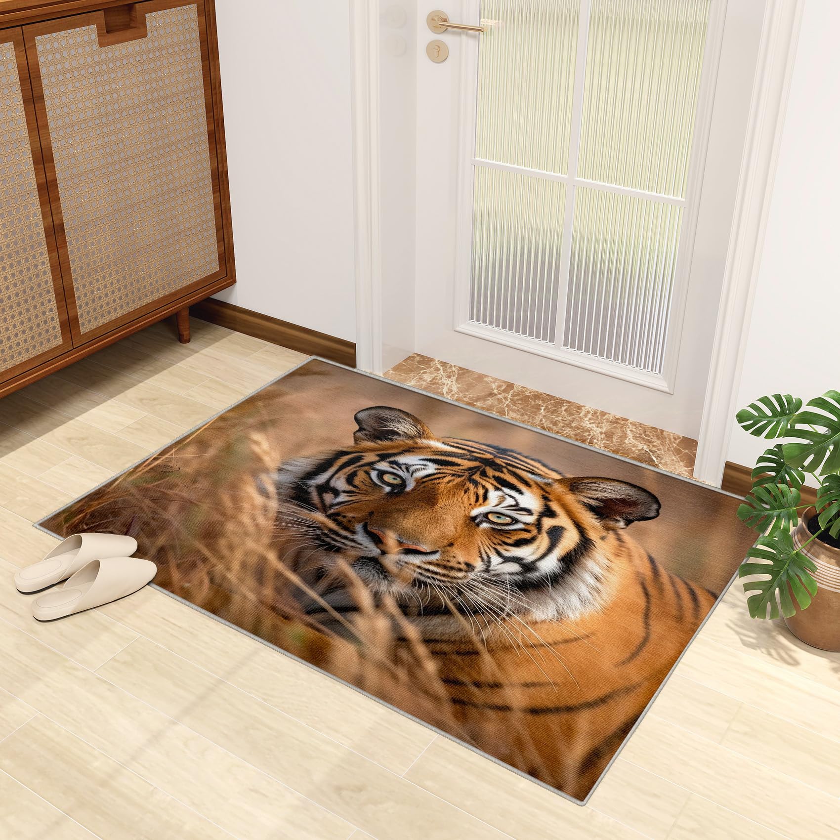 Jejeloiu Kinderteppich Dschungeltiere – 91x152 Cm, Weiche Flanell-Oberfläche, Rutschfeste Unterseite, Für Kinderzimmer & Wohnzimmer