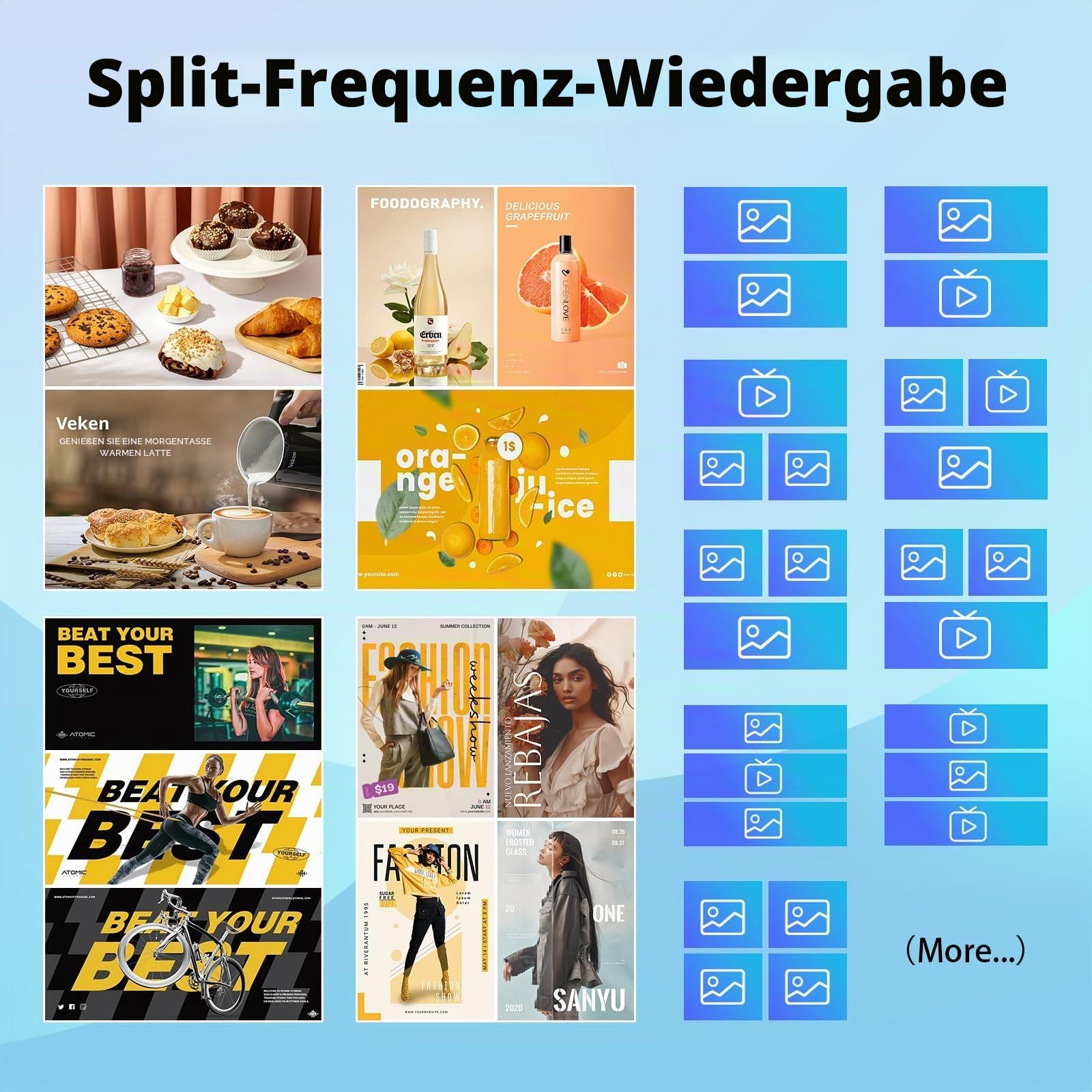 43 Zoll Digitales Werbedisplay im Freien Kundenstopper Digital Signage Player Android OS Gehwegaufsteller Werbetafel IPS HD Plakataufsteller LCD Plakatständer in schwarz