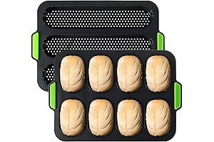 TOPZEA Nonstick Silicone Hoagie Roll Pan for Homemade Sandwiches