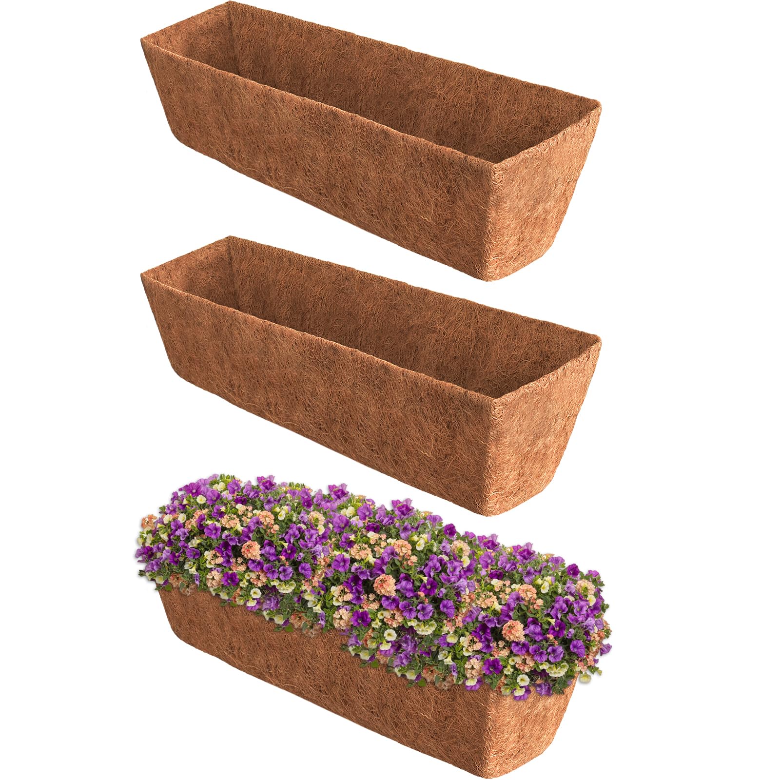 Halatool 3PCS 30 Inch Coco Liner 100% Natural Through Coco Liners for Planters Coco Coir Basket Liners for Wire Baskets Window Boxes Planters Vegetables Flowers Indoor Outdoor Plants