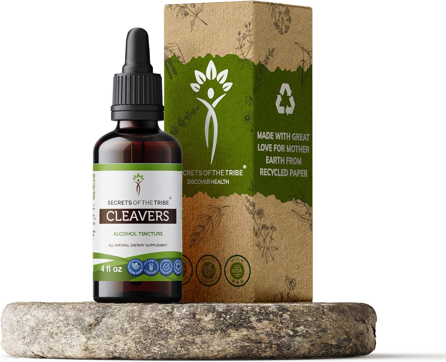 Cleavers Alcohol Liquid Extract, Organic Cleavers (Galium aparine) Dried Herb