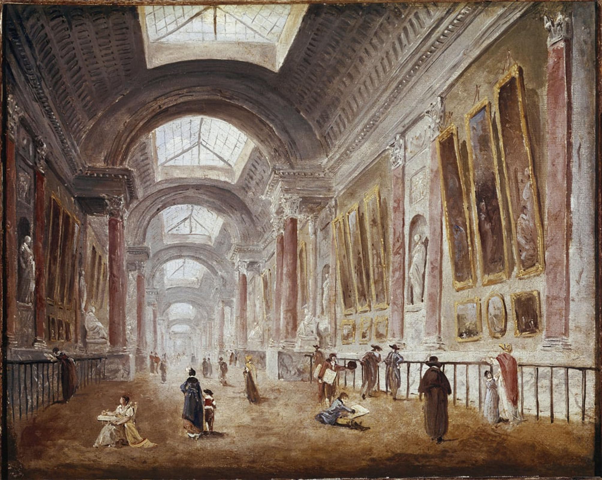 Artxlxxbn No Frame Famous Art Print Poster Vintage Wall Art Thegalerie Of The Louvre By Hubert Robert Canvas Art Poster For Home Decor 60X90cm