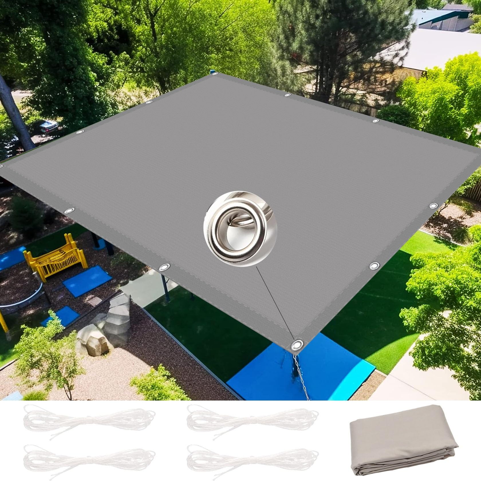 Voile d'ombrage résistant intempéries 1.6x5m pare soleil rectangulaire pour patio et terrasse