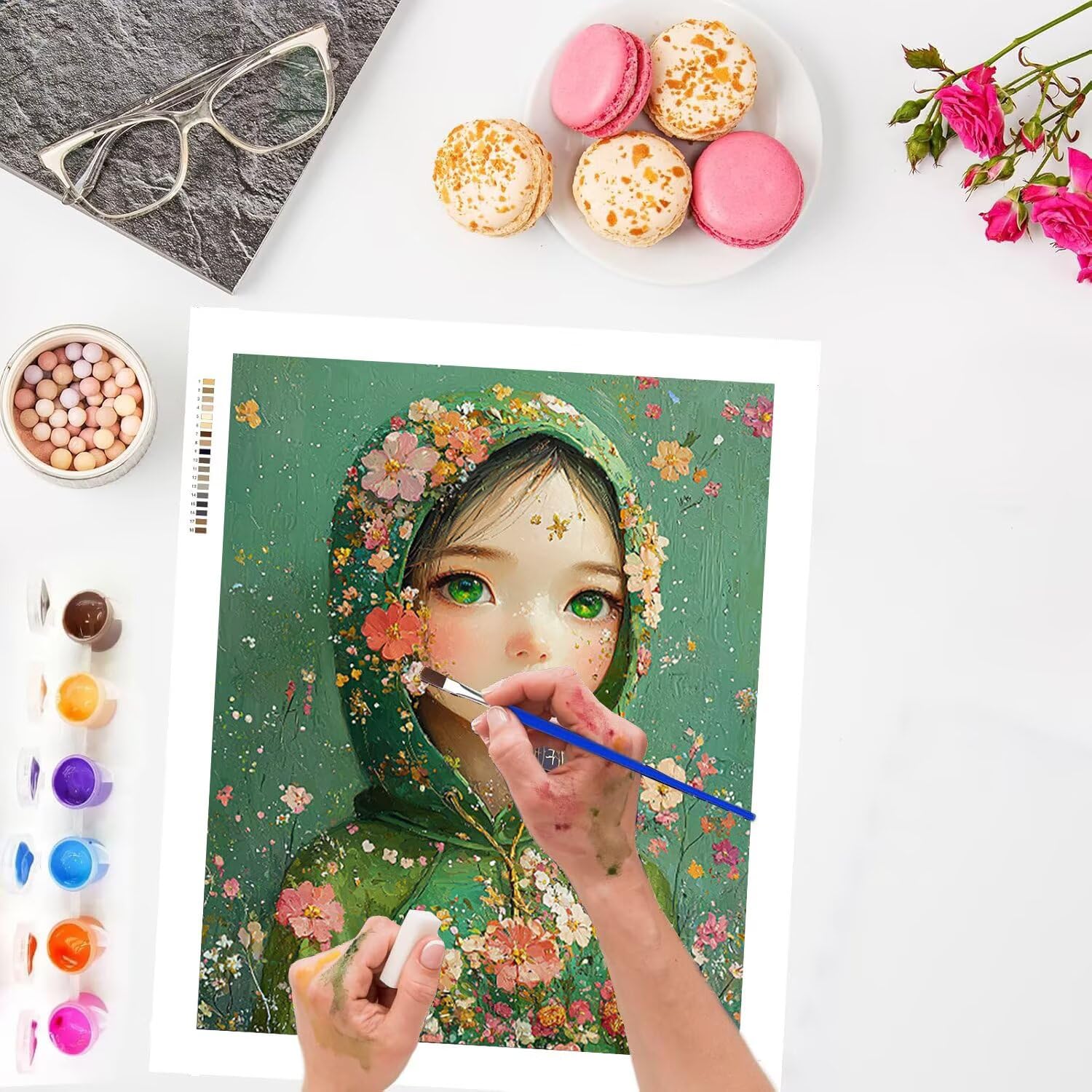 WEISHIWE Dipingere con i Numeri Adulti Ragazza primaverile, 80x100cm s-121 | Paint by Numbers Kit con Pennelli e Acrilico Pigmento, Fai da te Olio La Pittura di Numeri Kit, Decora la Casa, senza Cornice