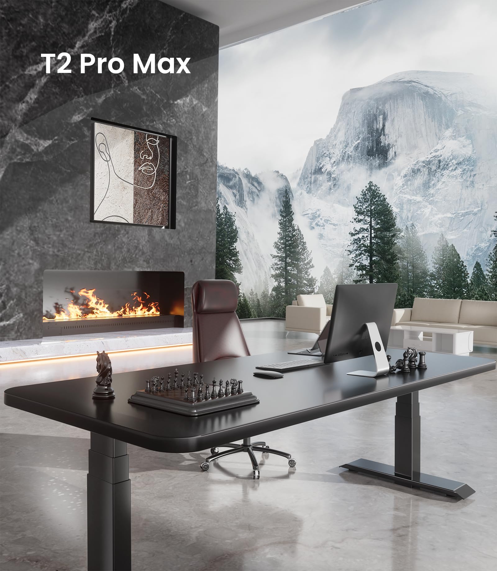 MAIDeSITe T2 Pro Max Elektrisch Höhenverstellbarer Schreibtisch Gestell, 135 cm Höhenverstellbar Tischgestell Dualmotor Traglast 180KG mit Piano-Master-Steuerungssystem und Kollisionsschutz Funktion
