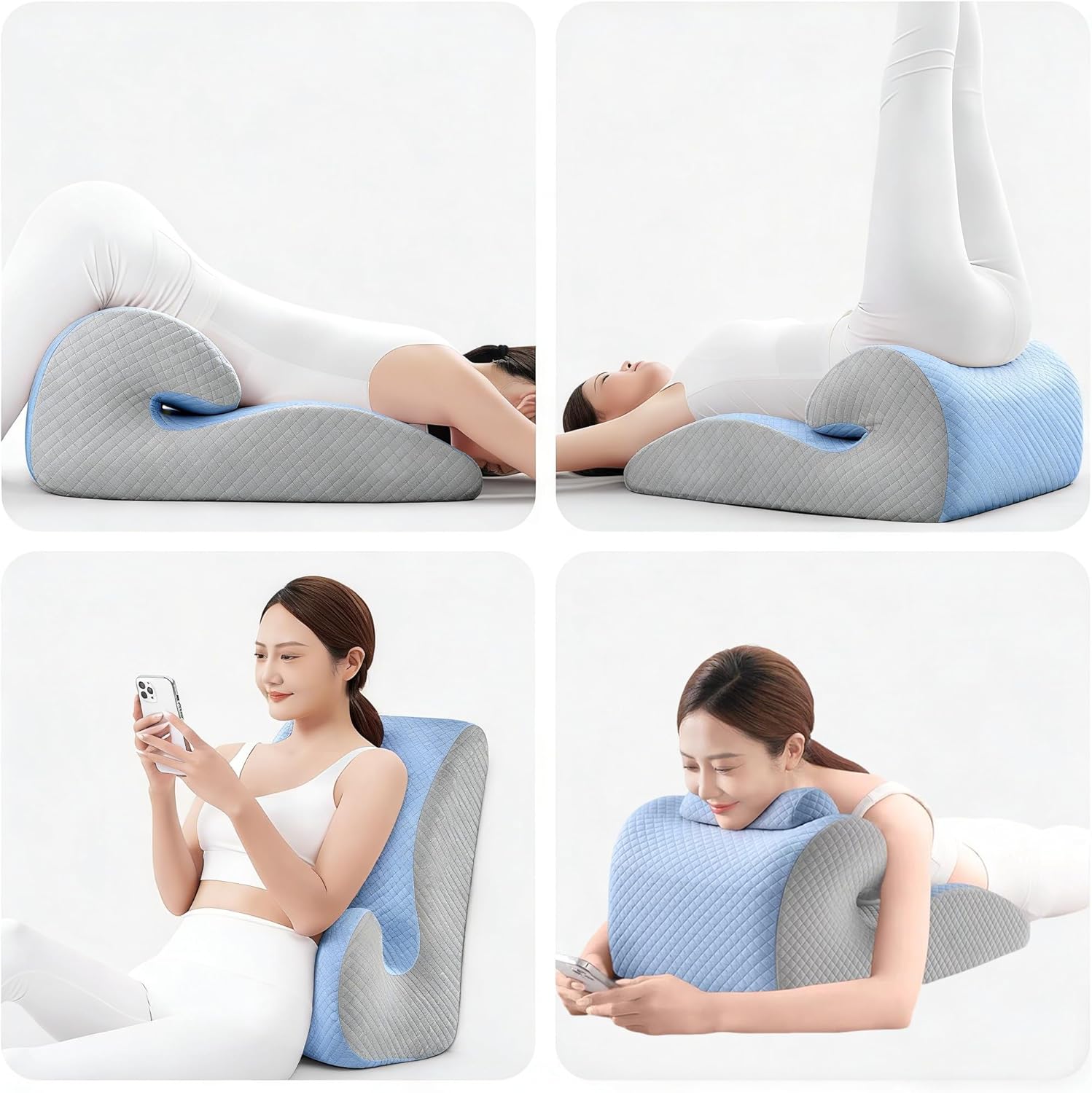 Wedge Pillow for Couples Positioning, Hip Cushion for Support, Memory Foam Positioning Pillow for Pregnancy and Comfort - Two Fabrics Available (Dark Gray-1)