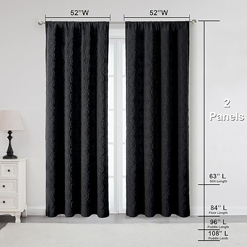 Miniatura 6 de OVZME Doven - Juego de 2 cortinas de oscurecimiento de habitación, con aislamiento térmico, ahorro de energía y reducción de ruido, para sala de