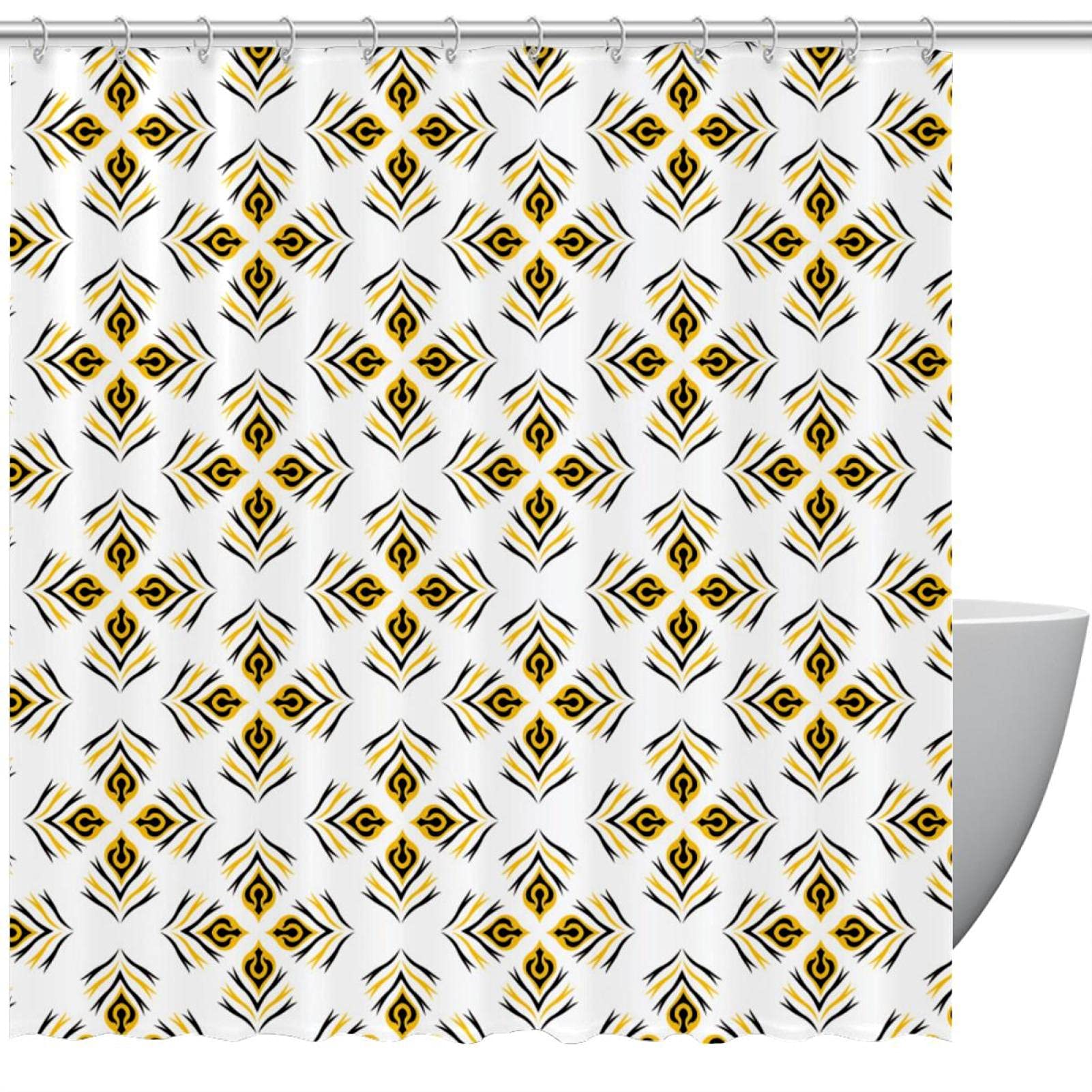 Rideau de douche paon abstrait imperméable grand format