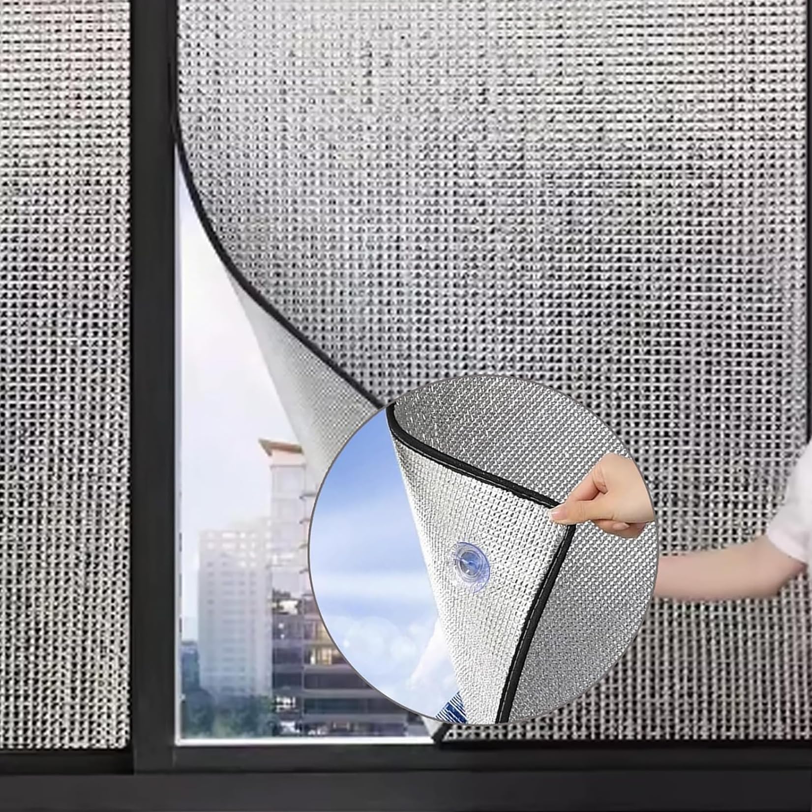 Window Insulation Kit Size Customizable Suction Cup Blinds Blackout Thermal