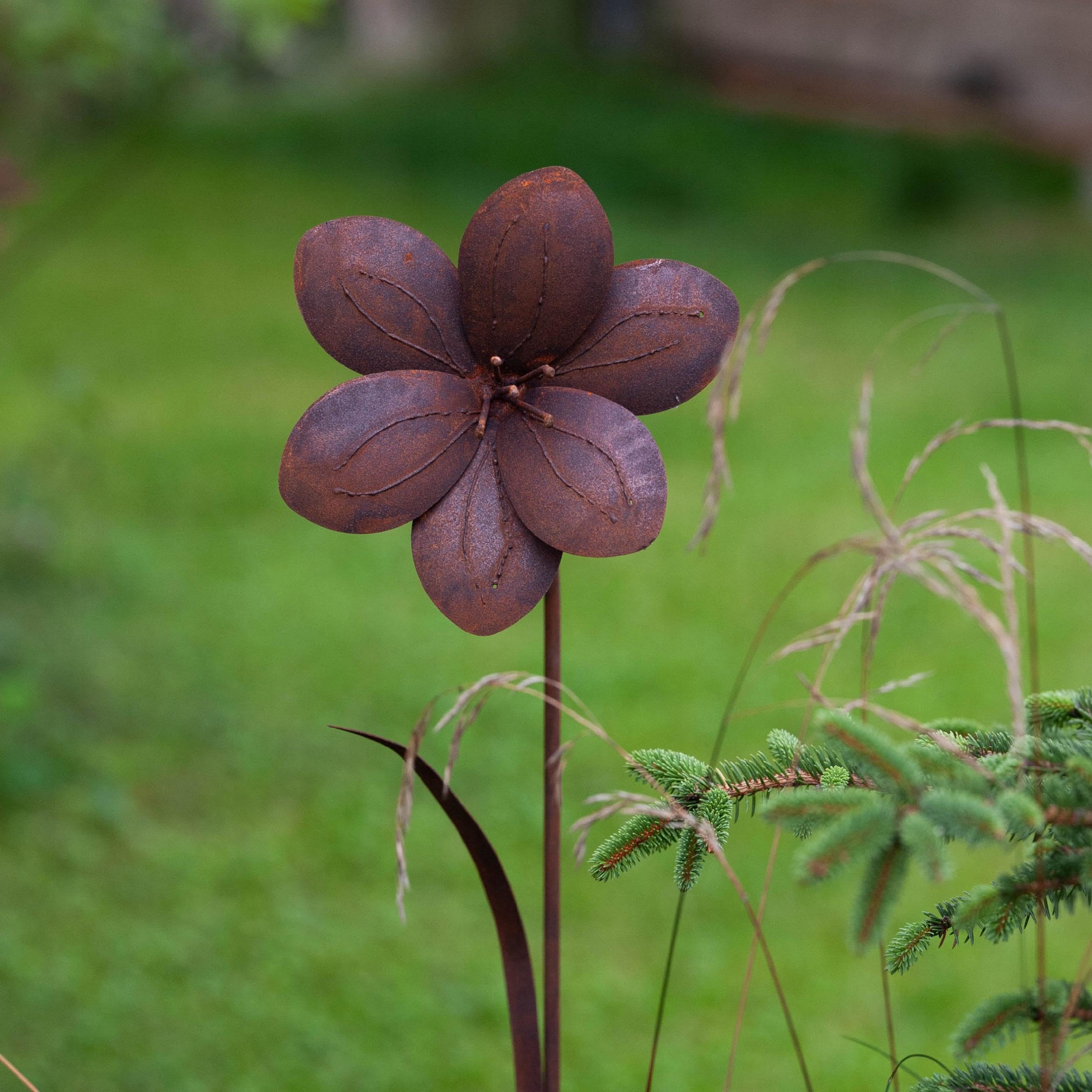 Kapaga - 2X Narzissen 120 x 23 cm, Gartenfiguren & Gartenstatuen - Blume | Gartendeko, Gartenstecker Rost - Rost Deko für Garten - Rostdeko Gartendeko für draußen - Cortenstahl - Balkon deko