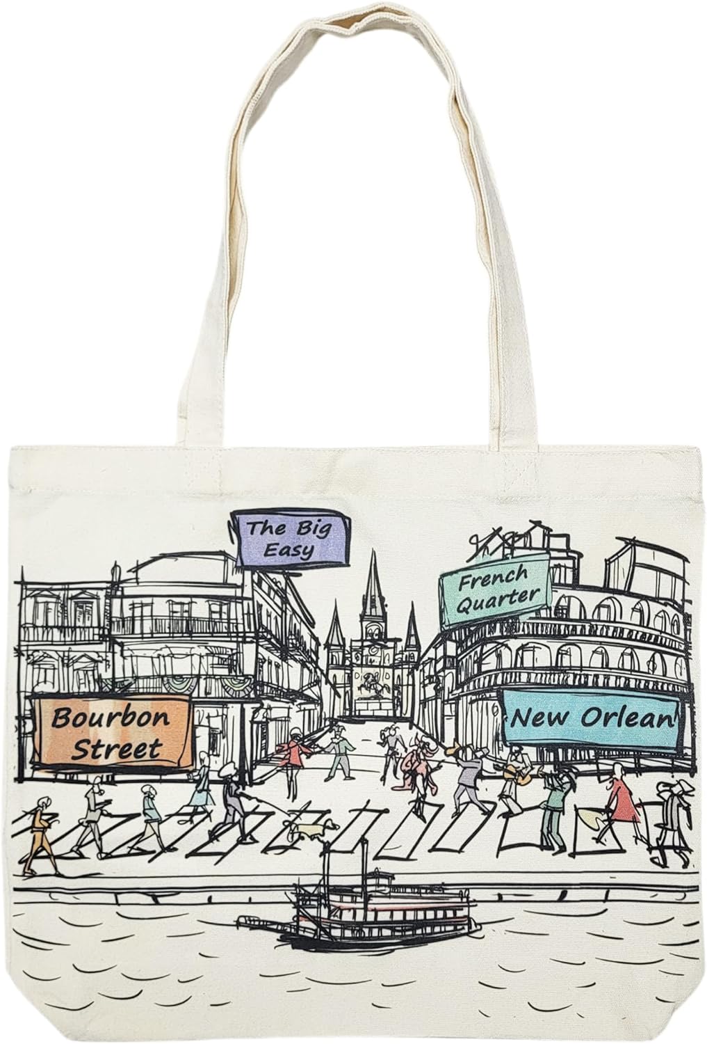 Cities Around the World Artwork Tote Bag Series- Designed in the USA, 17"x14", Double Sided Print, Souvenir & Gift