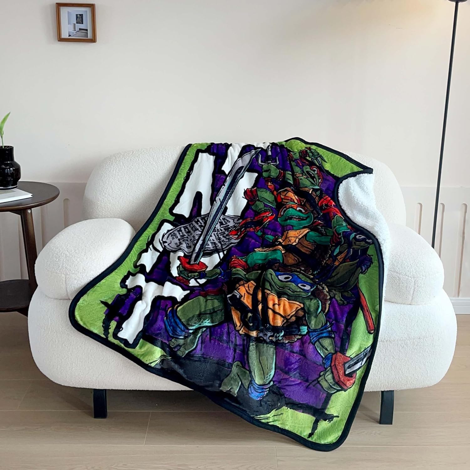 Northwest Teenage Mutant Ninja Turtles Silk Touch Sherpa Throw Blanket, 40" x 50", Turtle Terror - Image 3