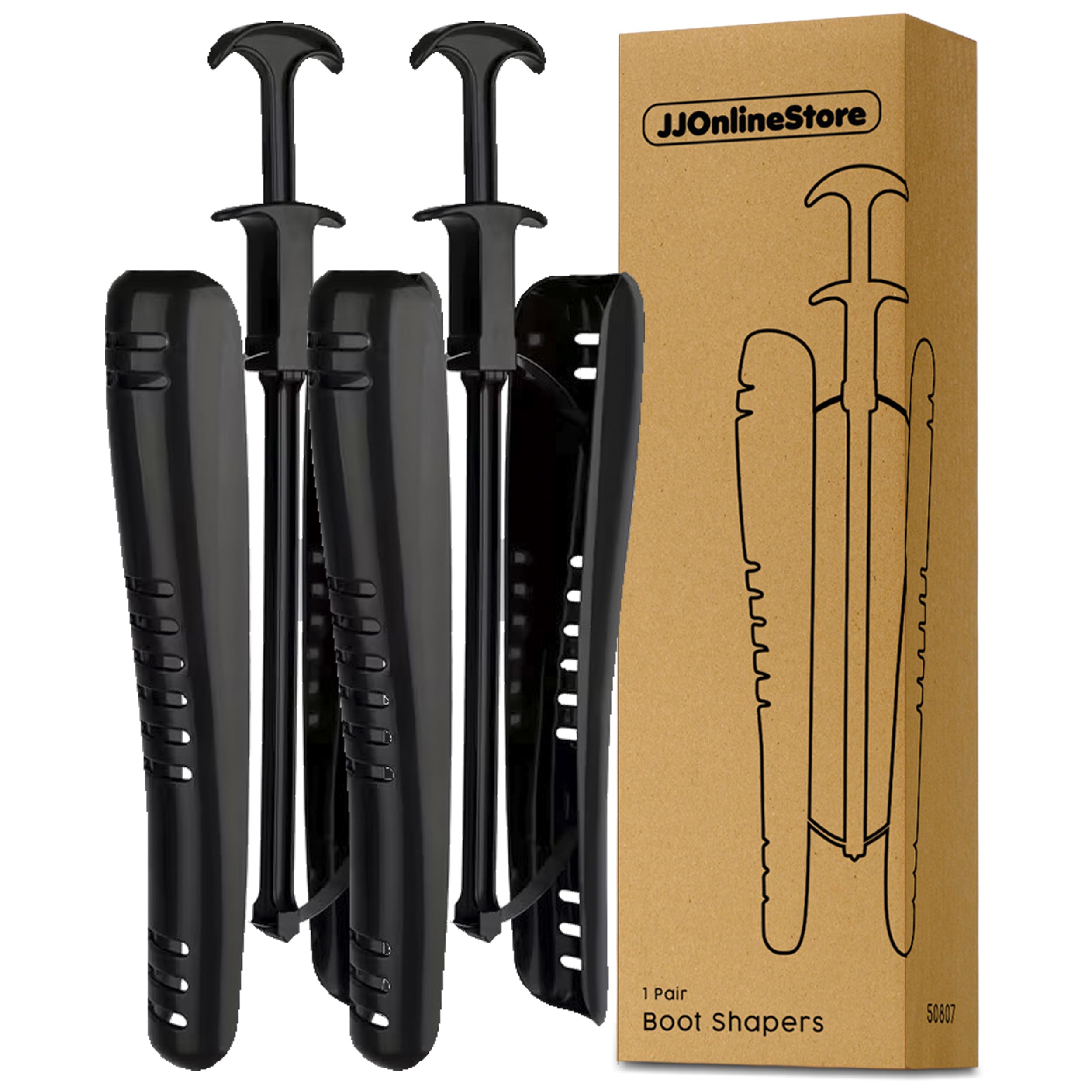 2 Pcs Boot Holders for Knee High Boots | Extra Long Automatic Black Boot Tree | Boot Shapers Knee High | Boot Inserts To Keep Shape for Lady Women Men Shoes (1 pair, 12.5")