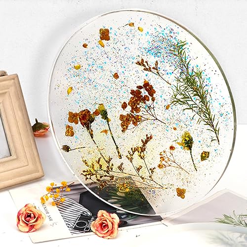 Miniatura 5 de Molde de silicona epoxi para posavasos redondos, molde de bandeja grande, placa redonda de 11.8 pulgadas, bandeja rodante para fundición de resina,