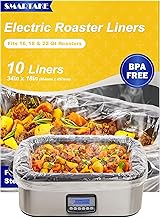 SMARTAKE Electric Roaster Liners, 10 Count Disposable Roaster Liners, Fits 16, 18, 22 Quart Roasters, Roaster Pan Oven Liners Plastic Cooking Bags for Instant Cleanup, 18 x 34 Inch