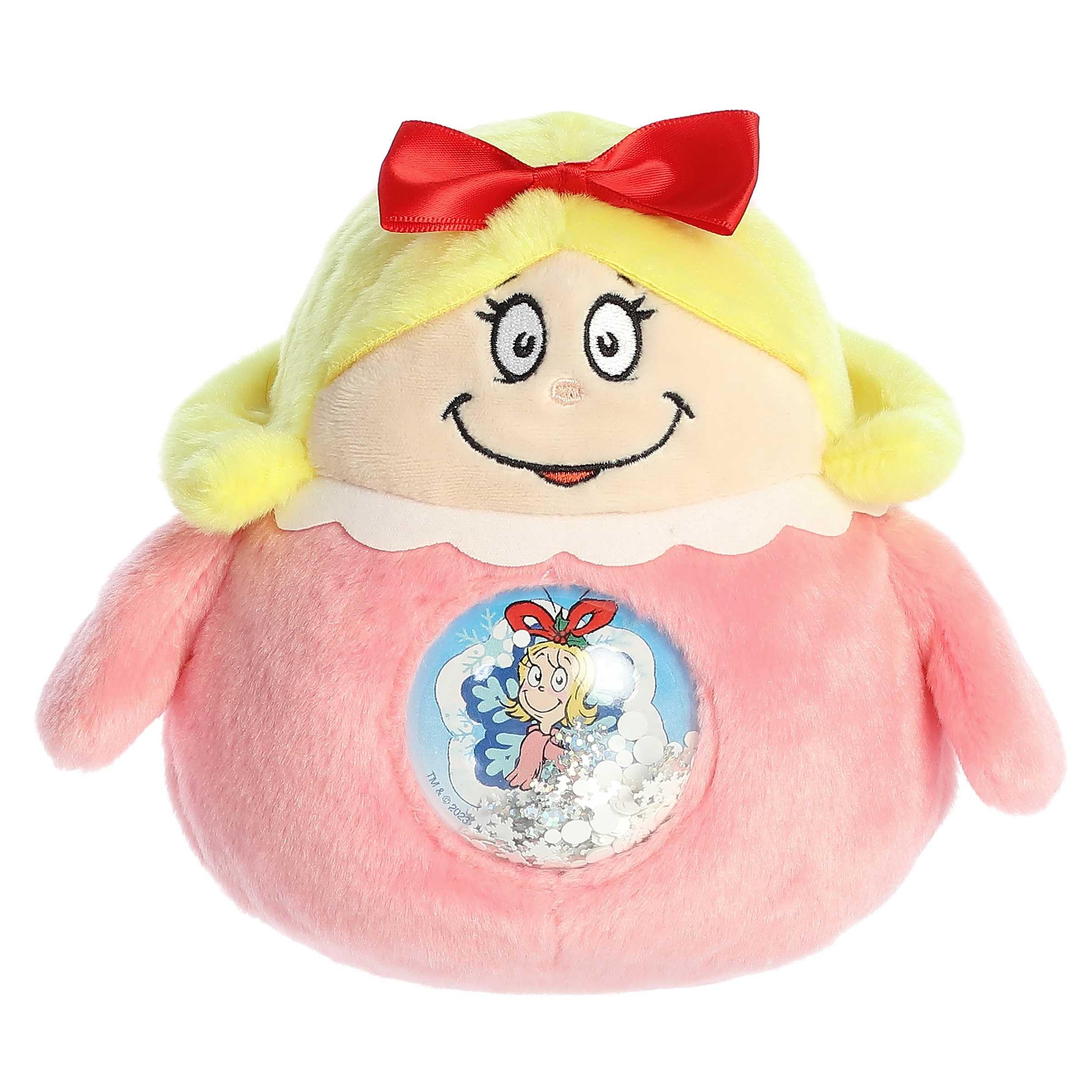 Aurora® Whimsical Dr. Seuss™ Shaker Cindy Lou Who Stuffed Doll - Magical Storytelling - Officially Licensed - Pink 7.5 Inches