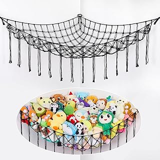 Unicorn Castle Stuffed Animals Hammock Net Toy Storage Organizer, Stuffed Animals Storage Toy Holder Boho Macrame Hanging for Nursery Kids Girls Room Decor