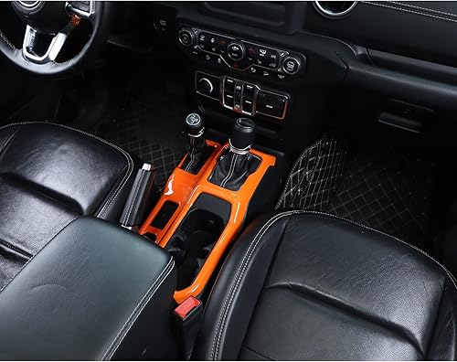 Vista 22 de JeCar Cubierta de panel para palanca de cambios de palanca de cambios de consola central para Jeep Wrangler JL JLU Gladiator JT 2018-2025+ Textura