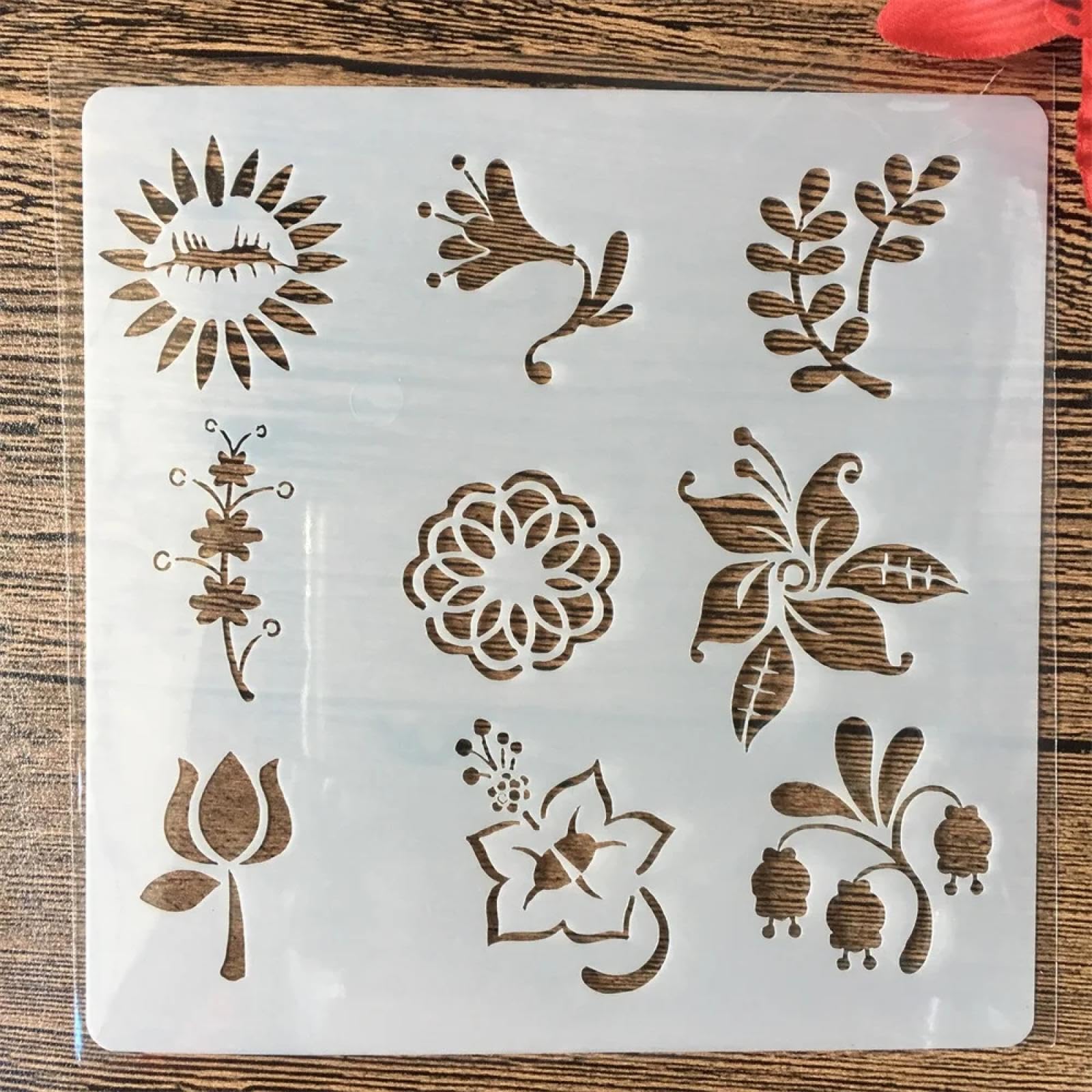 Schablonen zum Malen, 9 Stück, 13 cm, Blätter, Baum, wiederverwendbare Schablonen zum Malen auf Wänden, Möbeln, Basteln, Scrapbooking, Karten, Bodenzeichnungen, Heimdekoration