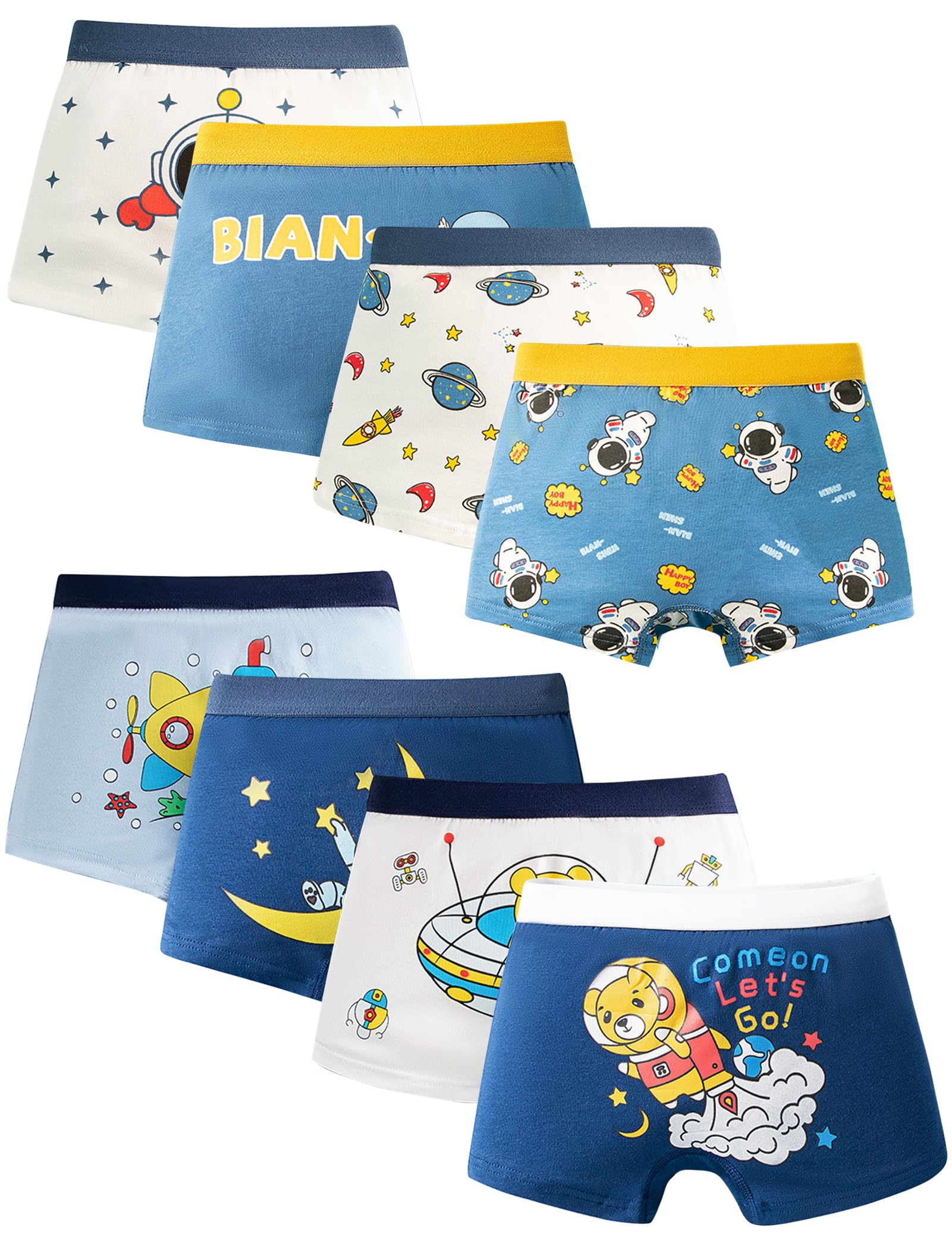 Kiench Boys Boxer Briefs Cotton Underwear Kids Underpants Pack of 8